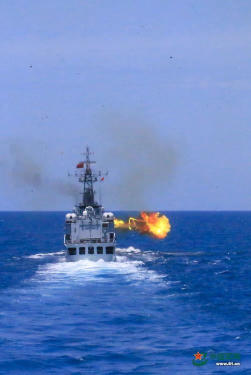A frigate division of the South China Sea Fleet of the PLA Navy, including the Meizhou, Luoyang, and Mianyang ships, undertakes a live-fire drill in the South China Sea from July 5 to 7 to enhance combat capabilities. (Photo/81.cn)