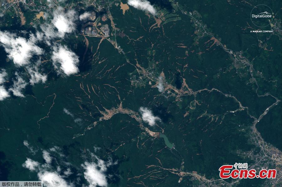 A satellite image captured on July 10, 2018 shows an overview of Yasuura, Japan after the floods. (Photo/Agencies)