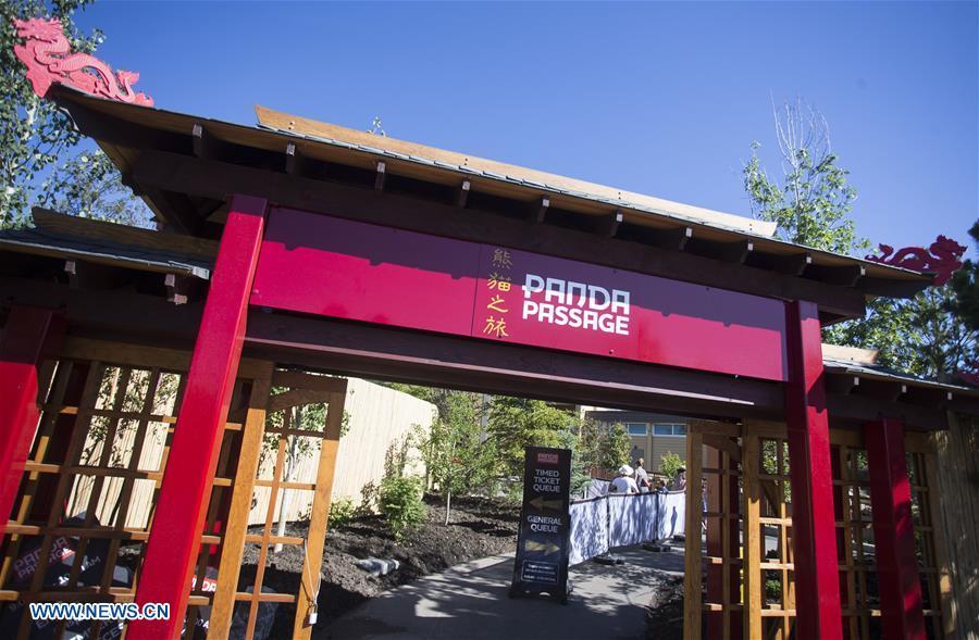 Photo taken on July 16, 2018 shows the entrance of Panda Passage at the Calgary Zoo in Calgary, Canada. After moving to the Calgary Zoo from Toronto in March, giant panda cubs Jia Panpan, Jia Yueyue, their mother Er Shun and male adult giant panda Da Mao are expected to attract lots of visitors in the summer holiday. (Xinhua/Zou Zheng)