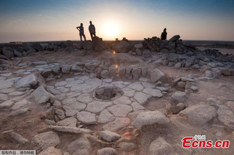 A stone structure at an archeological site containing a fireplace, seen in the middle, where charred remains of 14,500-year-old bread was found in the Black Desert, in northeastern Jordan in this photo provided on July 16, 2018. (Photo/Agencies)