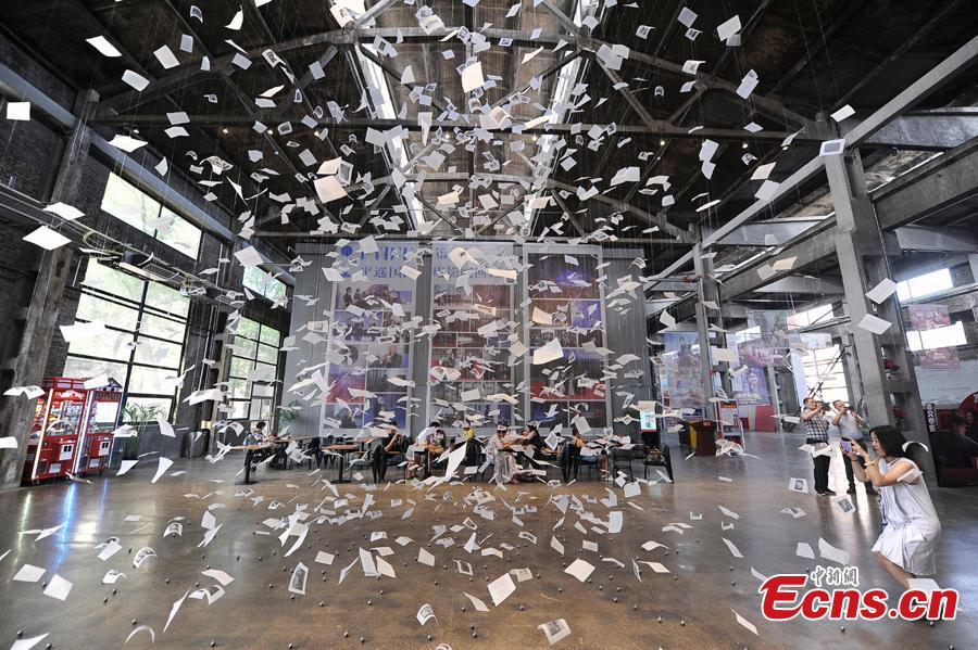 Photo taken on July 19, 2018 shows an international sculpture festival in Pingyao County, North China’s Shanxi Province. More than 40 artists brought their sculpture works to the festival in the ancient town.(Photo: China News Service/Wei Liang)