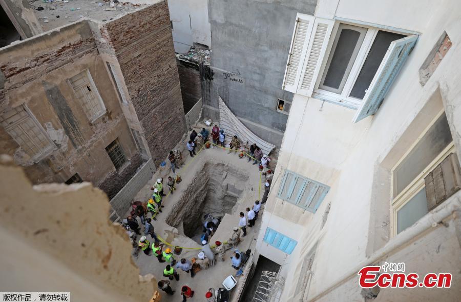 General view of the residential area where a coffin containing three mummies was discovered in Alexandria, Egypt July 19, 2018. (Photo/Agencies)
