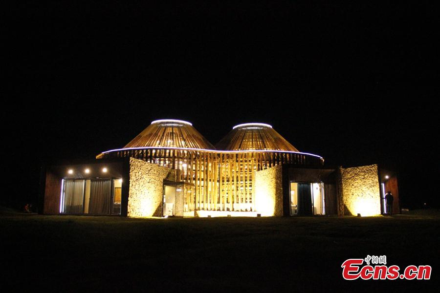 A view of the Mulang Weichang Visitor Center that Chinese-American actor Daniel Wu helped to design in Hebei Province. Wu and architect Zhang Hai\'ao are listed as the chief designers for the building, in a collaboration with Shanghai architecture firm HDD. The center, inspired by the traditional Mongolian yurt, is an enormous library with a skylight that allows star-gazing at night and six residential rooms. It also earned a nod from the Royal Institute of British Architects (RIBA), the equivalent of the British \