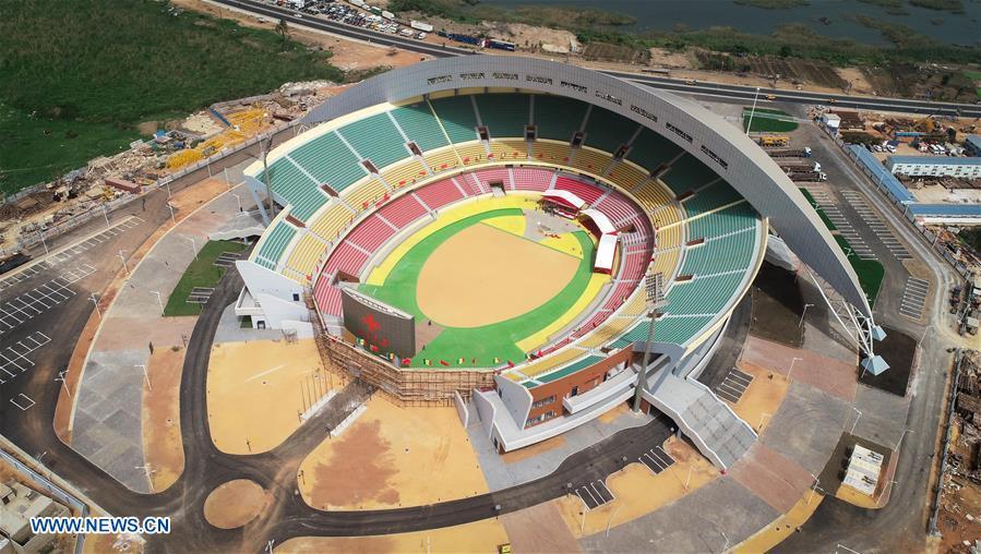 Aerial photo taken on July 18, 2018 shows the National Wrestling Arena in Dakar, Senegal. China is now Senegal\'s second largest trading partner and biggest source of financing. The National Grand Theater, the Museum of Black Civilization and the National Wrestling Arena, built with Chinese assistance, stand as important venues to carry forward the culture and traditions of Senegal. (Xinhua/Lyu Shuai)