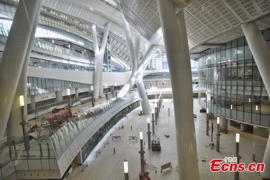 Photo taken on July 26, 2018 shows the West Kowloon Station of the Guangzhou-Shenzhen-Hong Kong Express Rail Link that will open in September. The Hong Kong section of the Express Rail Link runs from the station in West Kowloon north to the Shenzhen-Hong Kong border, where it connects with the mainland section. (Photo: China News Service/Sheung Man Mak)