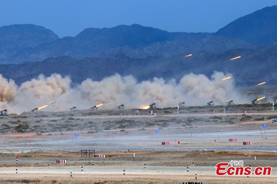 The International Army Games 2018 in northwest China\'s Xinjiang Uygur Autonomous Region, July 29, 2018. Three of the four contests, \