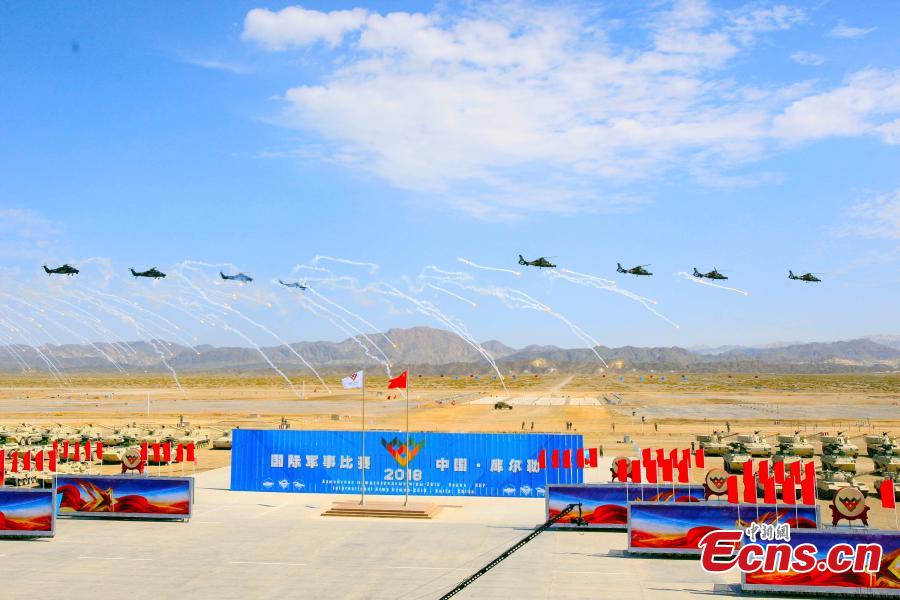 The International Army Games 2018 in northwest China\'s Xinjiang Uygur Autonomous Region, July 29, 2018. Three of the four contests, \