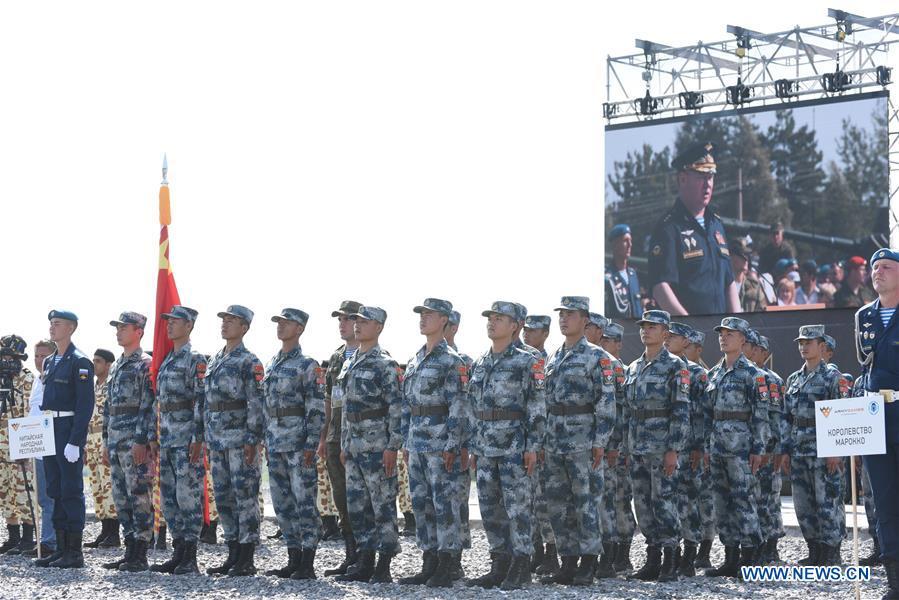 Chinese airborne troopers attend the opening ceremony of the International Army Games 2018 \