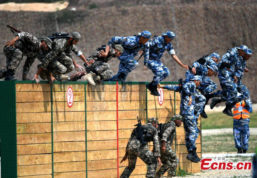 Chinese and Iranian soldiers participate in the \