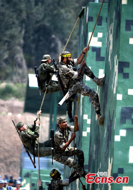Iranian and Russian soldiers participate in the \