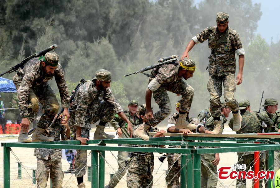 Iranian soldiers participate in the \
