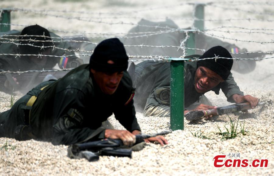 Venezuela soldiers participate in the \