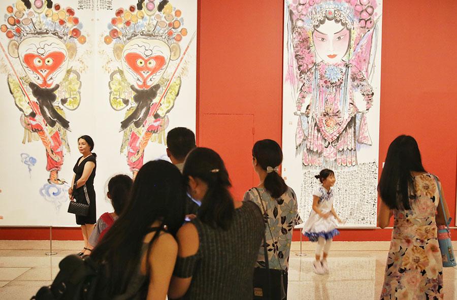 Ma Shulin\'s solo exhibition is ongoing at the National Art Museum of China in Beijing. (Photo/China Daily)