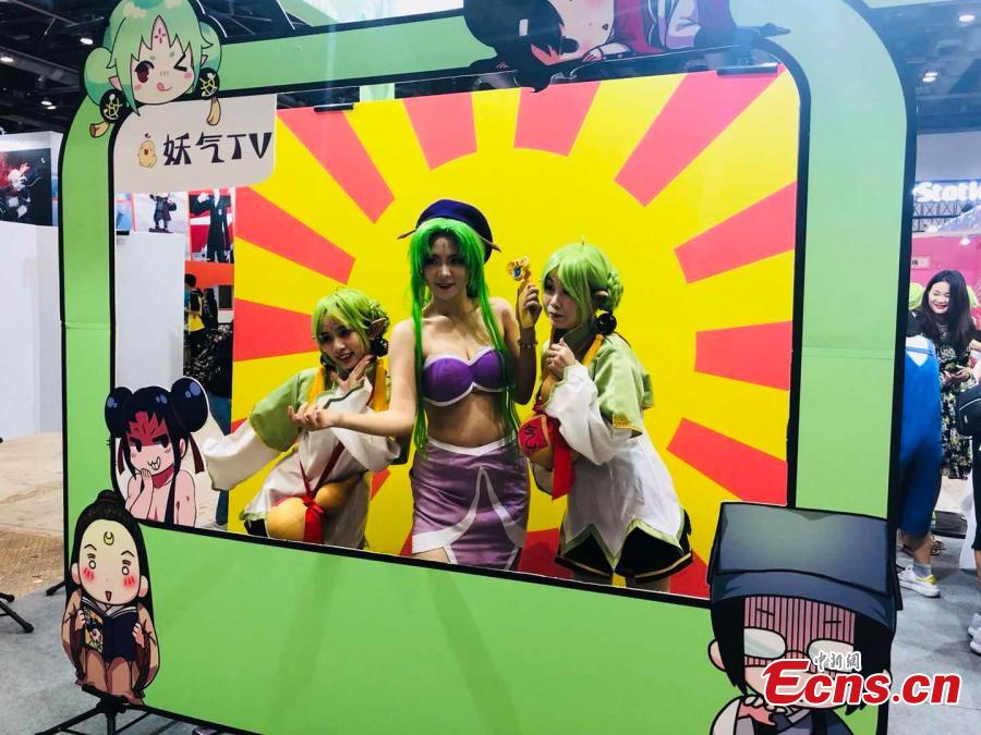 Photo taken on Aug. 8, 2018 shows the Beijing International Comics & Animation Festival (BICAF) in Beijing. Yoko Takahashi, a Japanese singer from Tokyo, sang three songs at the opening ceremony of the BICAF, one of the largest annual exhibitions in China in the sector. (Photo: China News Service/Piao Lina)