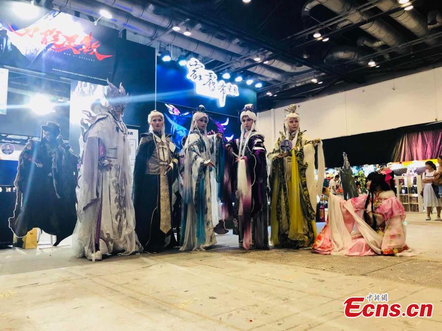Photo taken on Aug. 8, 2018 shows the Beijing International Comics & Animation Festival (BICAF) in Beijing. Yoko Takahashi, a Japanese singer from Tokyo, sang three songs at the opening ceremony of the BICAF, one of the largest annual exhibitions in China in the sector. (Photo: China News Service/Piao Lina)