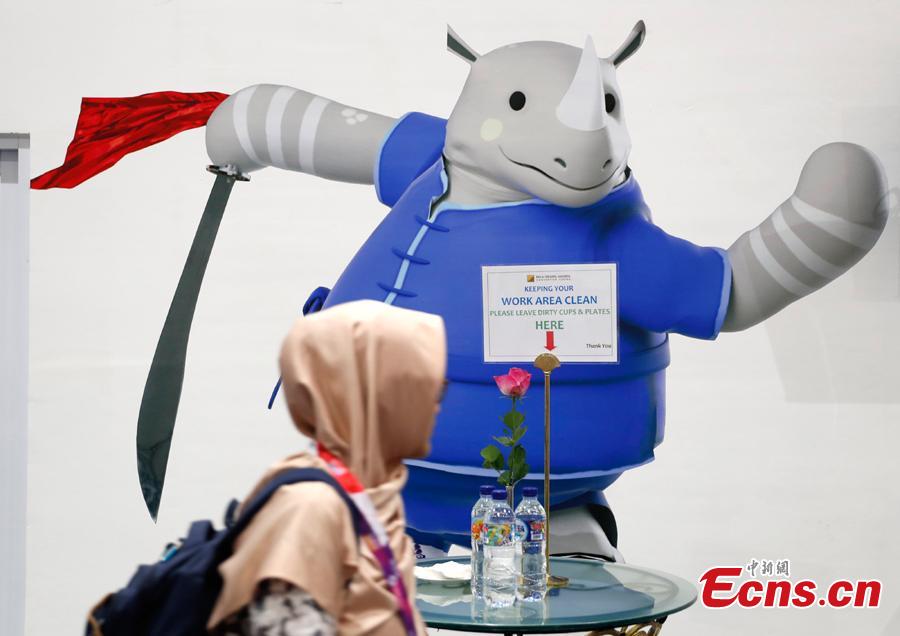 A view of the press center for the 18thAsian Games in Palembang, Indonesia, Aug. 15, 2018. A total of 11,300 athletes from 45 National Olympic Committees will compete in the Asian Games set to be played from August 18 to September 2, according to the latest data from the Olympic Council of Asia. (Photo: China News Service/Liu Guanguan)