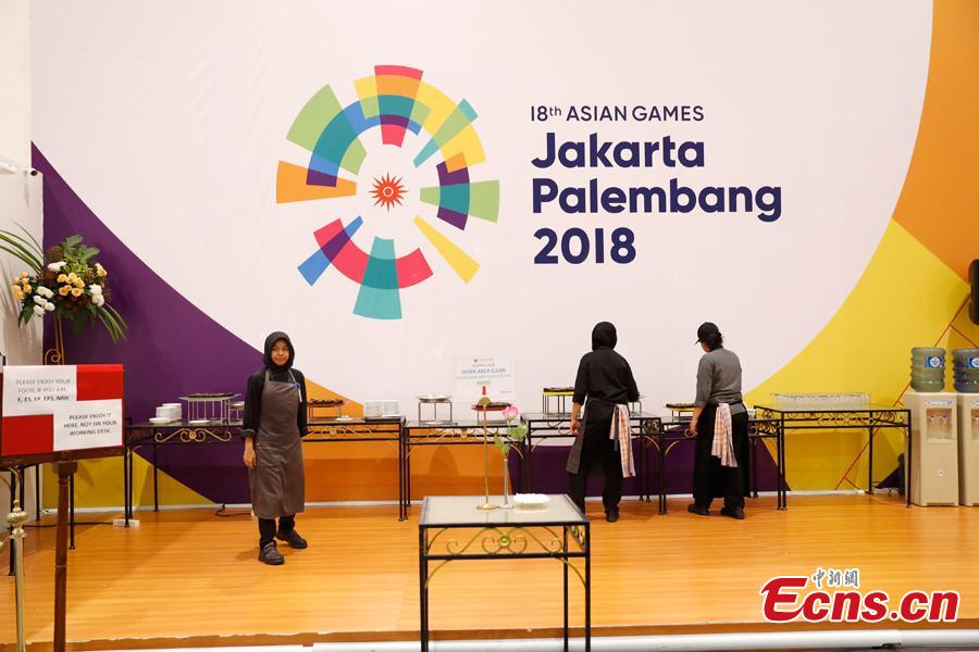 A view of the press center for the 18thAsian Games in Palembang, Indonesia, Aug. 15, 2018. A total of 11,300 athletes from 45 National Olympic Committees will compete in the Asian Games set to be played from August 18 to September 2, according to the latest data from the Olympic Council of Asia. (Photo: China News Service/Liu Guanguan)