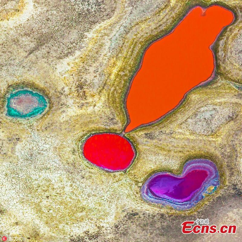 File photo shows a heart-shaped pond.  (Photo/IC)