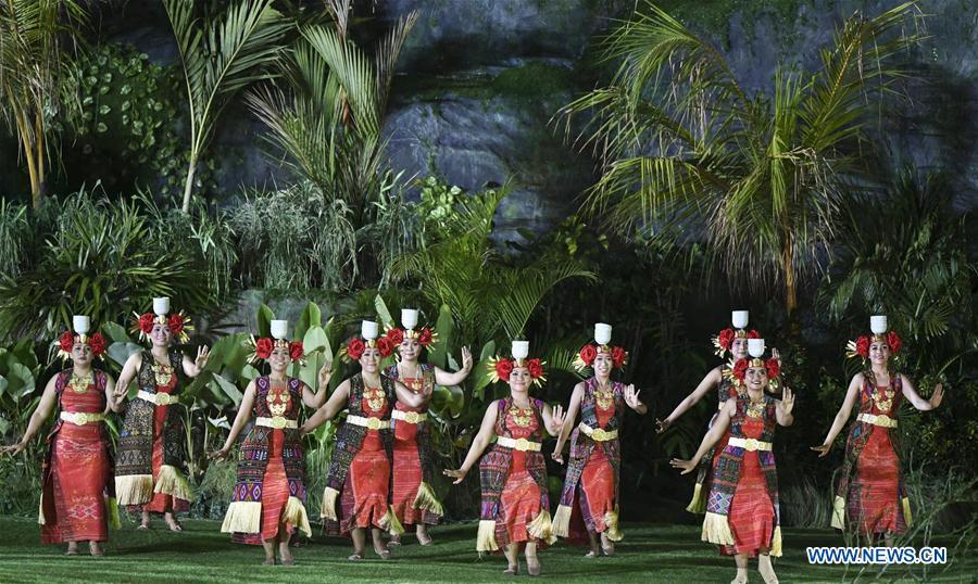 Dancers perform during the opening ceremony of the 18th Asian Games in Jakarta, Indonesia, Aug. 18, 2018.(Xinhua/Yue Yuewei)