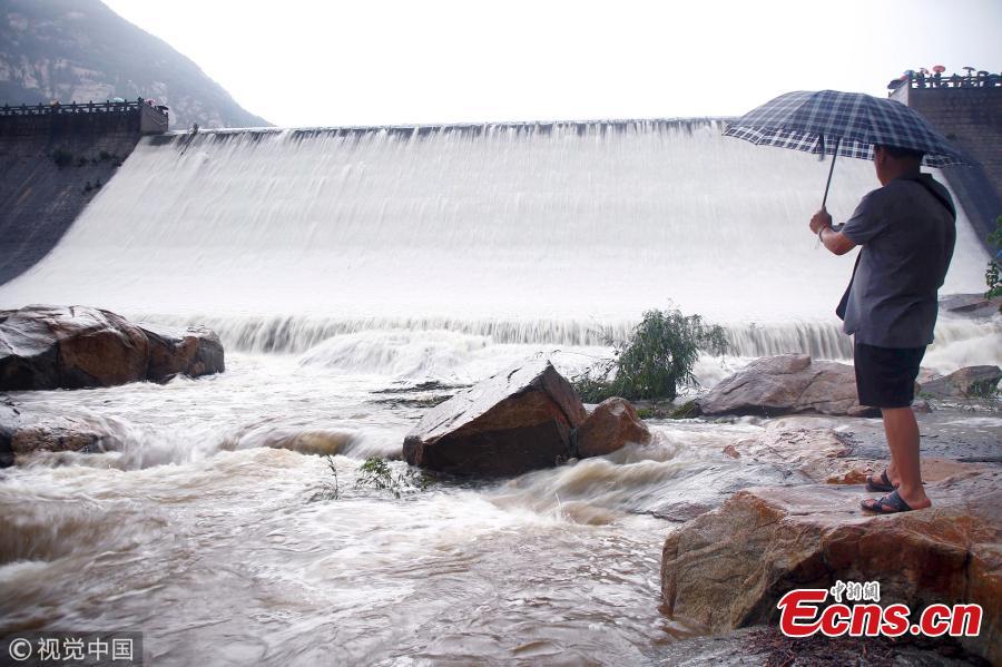 Days of rainfall have created amazing water landscapes on Mount Tai, a UNESCO World Heritage site known as the eastern mountain of the Five Great Mountains of China, attracting visitors keen to view the waterfalls and streams. (Photo/VCG)