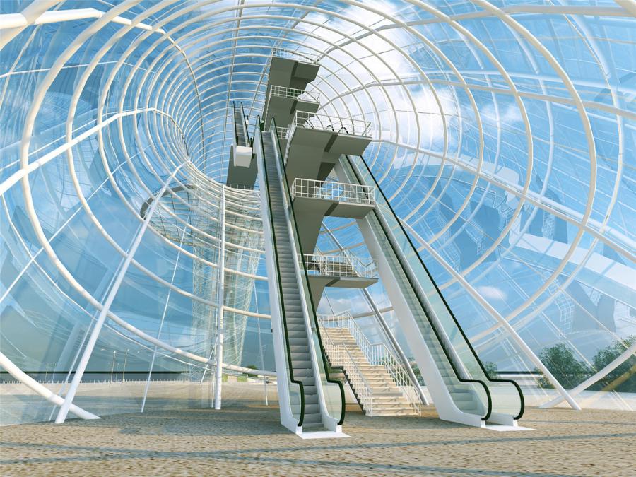 Artist\'s impressions of the Eye of the Yellow Sea, China\'s first all-steel glass arch bridge that is under construction in Rizhao, Shandong Province. The arch bridge spans about 177 meters and is expected to be completed in 2019. (Photo provided to chinadaily.com.cn)