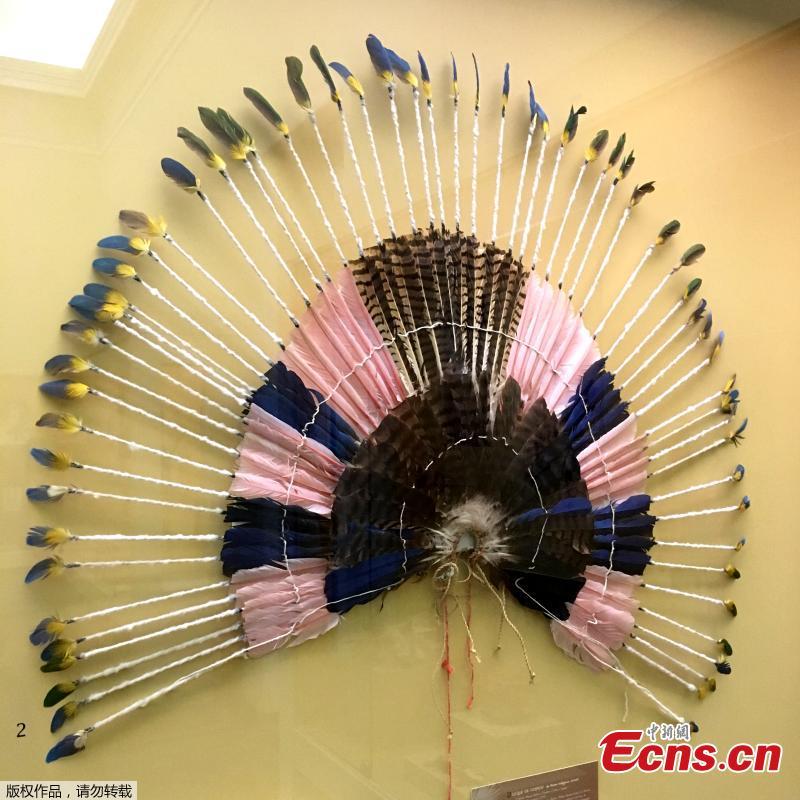View of a piece on display at the National Museum in Rio de Janeiro, Brazil, on October 9, 2017. 
A massive fire on September 2, 2018 ripped through Rio de Janeiro\'s treasured National Museum, one of Brazil\'s oldest, in what the nation\'s president said was a \