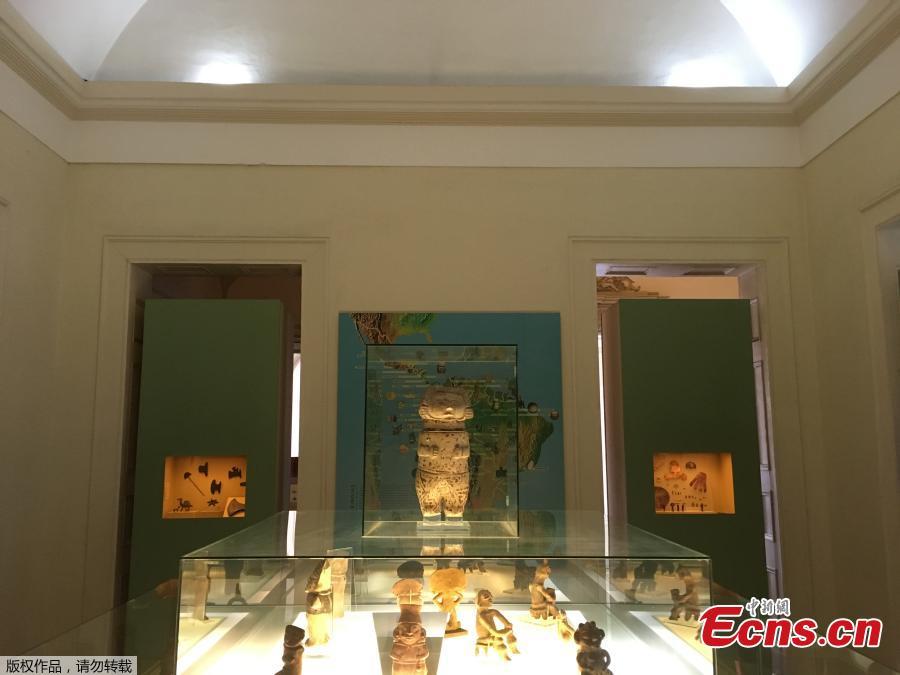 View of pieces on display at the National Museum in Rio de Janeiro, Brazil, on October 9, 2017. 
A massive fire on September 2, 2018 ripped through Rio de Janeiro\'s treasured National Museum, one of Brazil\'s oldest, in what the nation\'s president said was a \