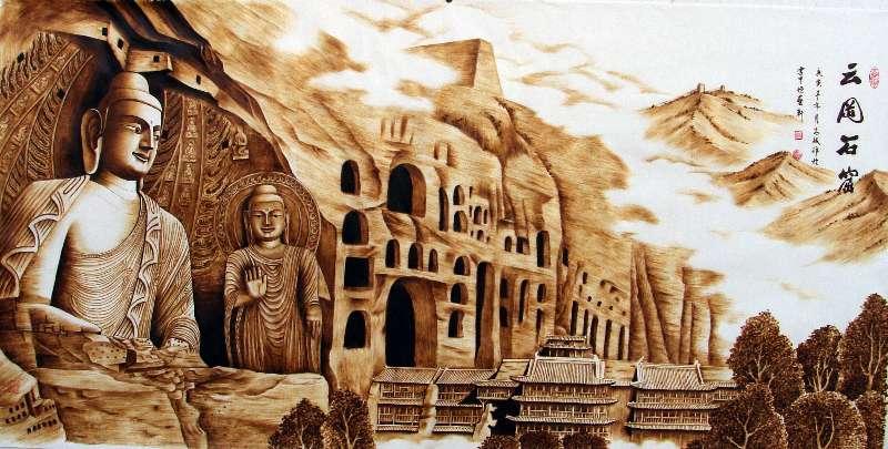 Yungang Grottoes created by Zhang Ge. (Photo provided to chinadaily.com.cn)