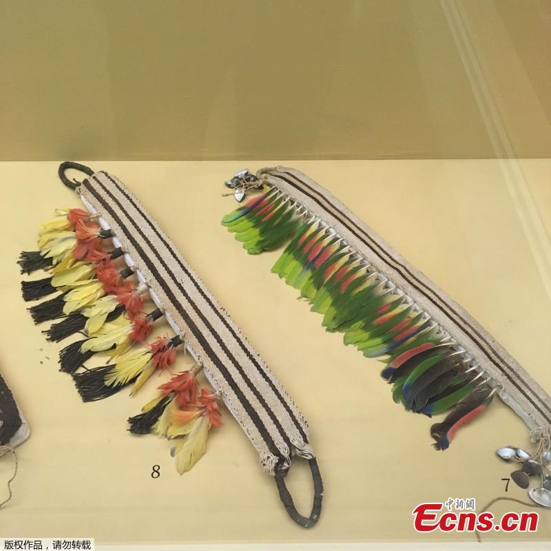 View of pieces on display at the National Museum in Rio de Janeiro, Brazil, on October 9, 2017. 
A massive fire on September 2, 2018 ripped through Rio de Janeiro\'s treasured National Museum, one of Brazil\'s oldest, in what the nation\'s president said was a \