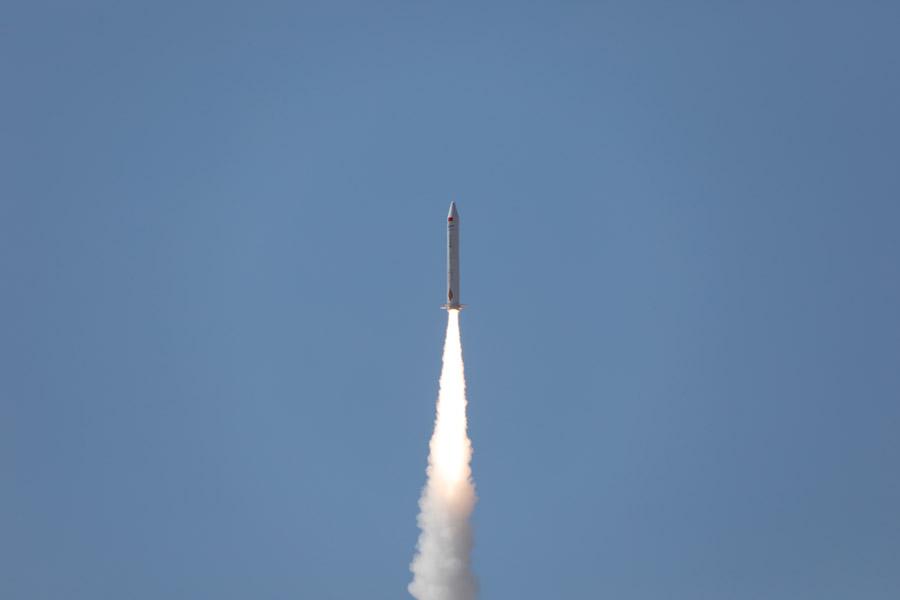 Beijing tech company i-Space has used its own carrier rocket to launch three satellites into space from the Gobi Desert on Sept. 5, 2018. (Photo/chinadaily.com.cn)