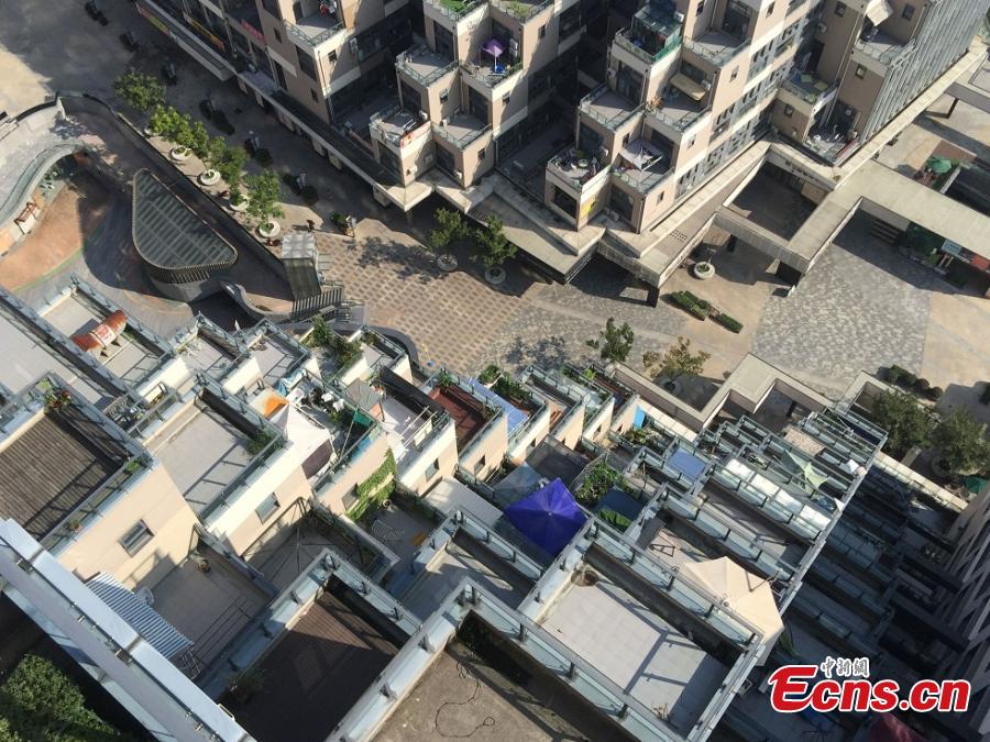 A building complex that looks like a pyramid in Kunshan City, East China’s Jiangsu Province, Sept. 5, 2018. Pictures of the complex, comprised of three buildings located on a mountain, went viral on the Internet due to its unique architectural appearance. The complex was put into use in 2013 and has a total floor area of 130,000 square meters. (Photo: China News Service/Huang Ying)