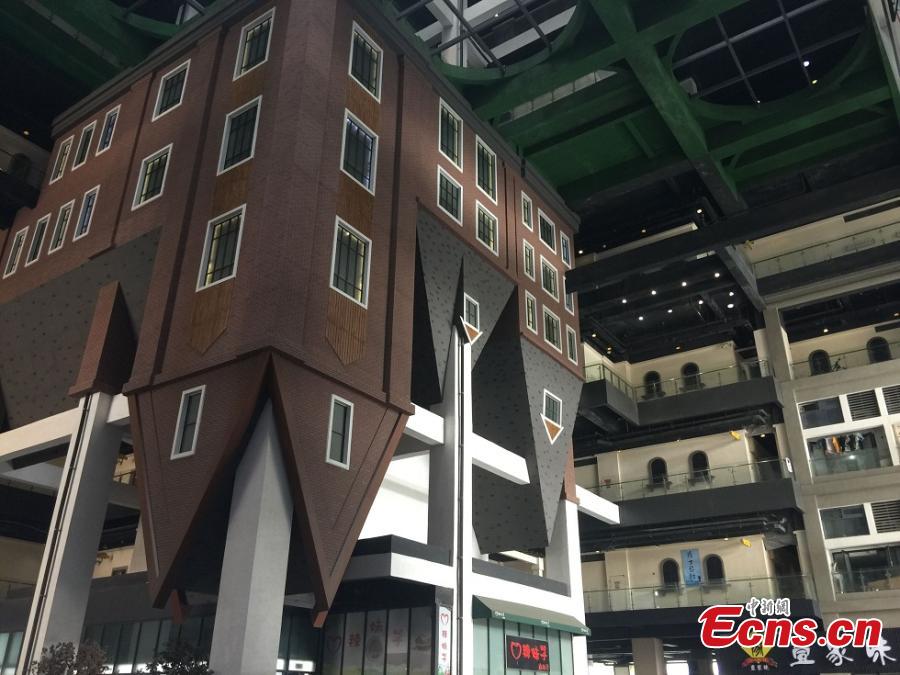 A building complex that looks like a pyramid in Kunshan City, East China’s Jiangsu Province, Sept. 5, 2018. Pictures of the complex, comprised of three buildings located on a mountain, went viral on the Internet due to its unique architectural appearance. The complex was put into use in 2013 and has a total floor area of 130,000 square meters. (Photo: China News Service/Huang Ying)