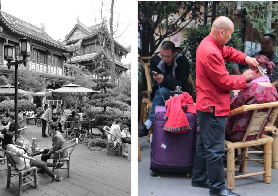 Afternoon at the teahouse. Wenshu Yuan 2017  (Photo by Bruce Connolly/chinadaily.com.cn)