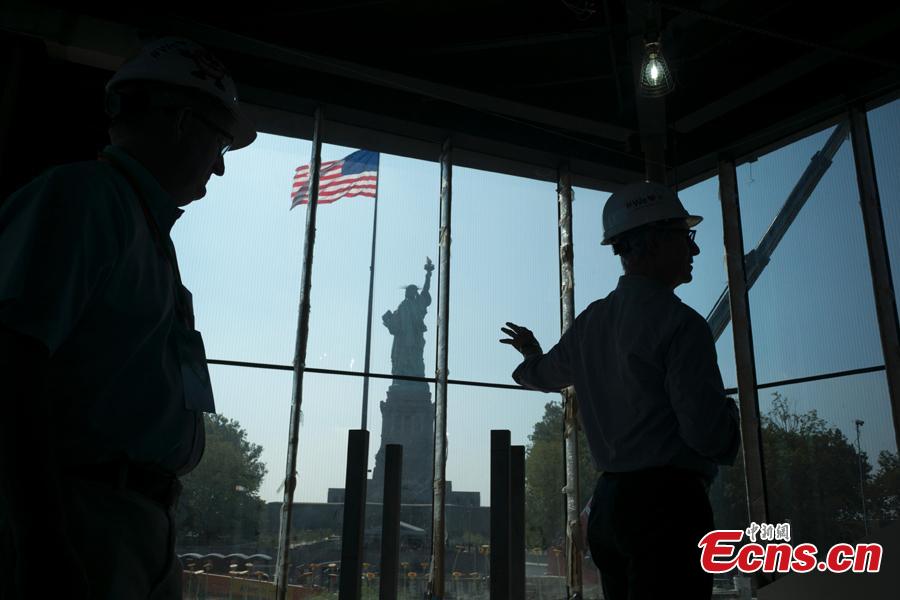A view of the Statue of Liberty Museum under expansion in New York City, the United States, Sept. 6, 2018. The existing museum inside The Statue of Liberty can only accommodate a fraction of visitors. The new museum, on track to open in May of 2019, will create three significant gallery spaces. (Photo: China News Service/Liao Pan)