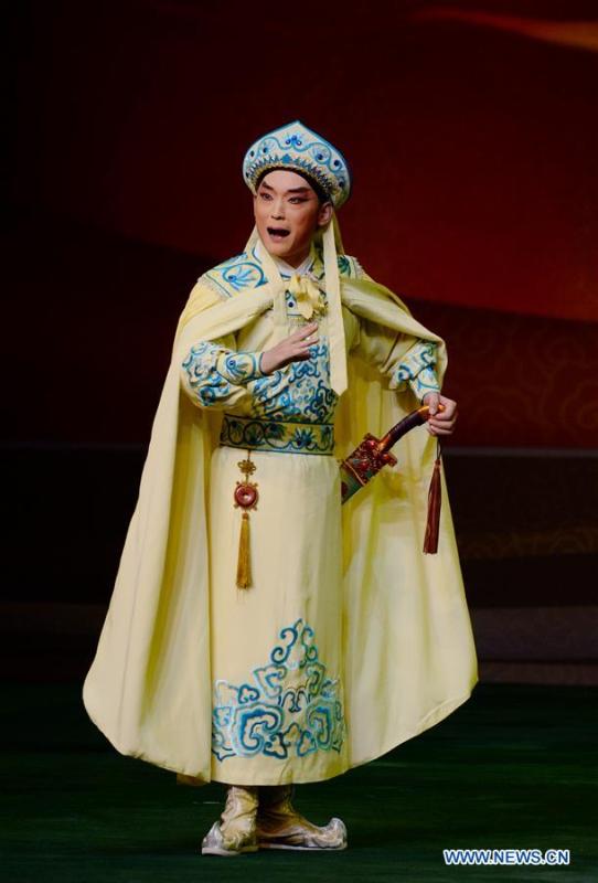 A Beijing Opera performance about the ancient Silk Road is staged during the 5th Silk Road International Arts Festival in Xi\'an, capital of northwest China\'s Shaanxi Province, Sept. 7, 2018. The arts festival opened in Xi\'an Friday.(Xinhua/Li Yibo)