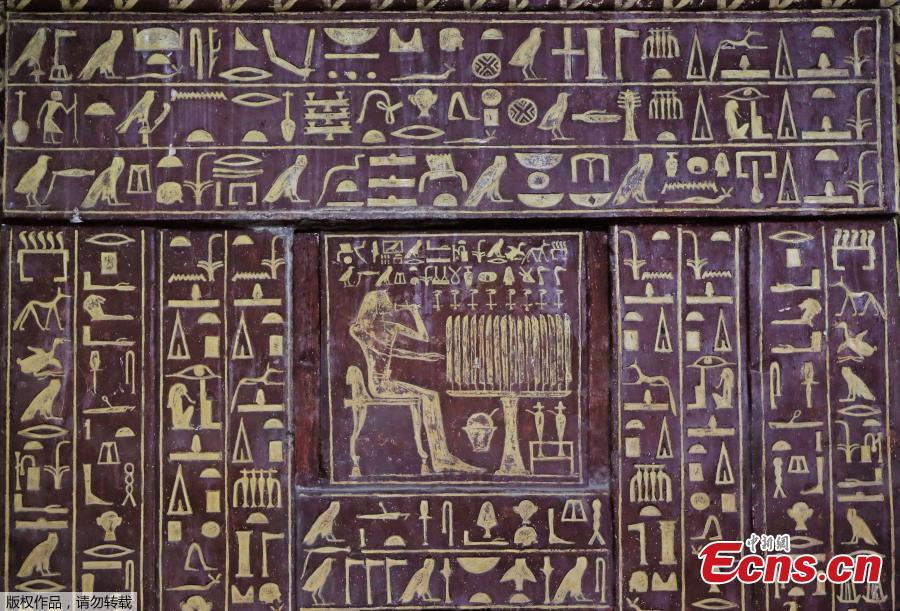 A wall of a chamber of the tomb of Mehu is seen after it was opened for the public at Saqqara area near Egypt\'s Saqqara necropolis, in Giza, Egypt September 8, 2018. (Photo/Agencies)