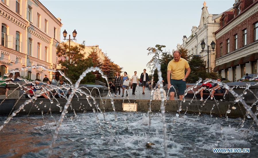 Photo taken on Sept. 9, 2018 shows downtown streets in Vladivostok, Russia. (Xinhua/Wu Gang)