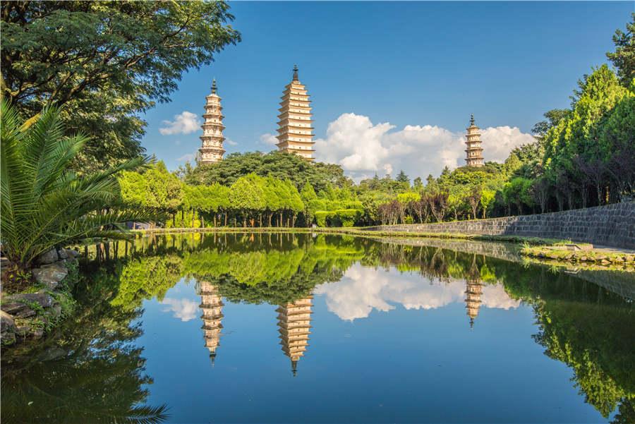 A view of the Three Pagodas of Chongsheng Temple in Dali, Yunnan Province. (Photo provided to chinadaily.com.cn)

Hailed as a \