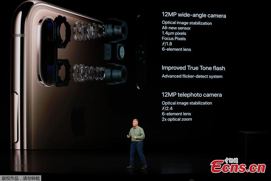 Philip W. Schiller, Senior Vice President, Worldwide Marketing of Apple, speaks about the the new Apple iPhone XS at an Apple Inc product launch event at the Steve Jobs Theater in Cupertino, California, U.S., September 12, 2018.