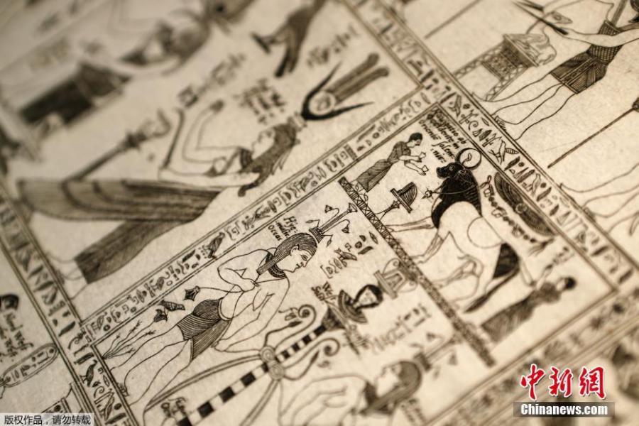 A photo taken on Sept. 7, 2018 shows details of the Thesaurus Hyeroglyphicorum book at the Ajaccio library on the French Mediterranean Island of Corsica. (Photo/Agencies)