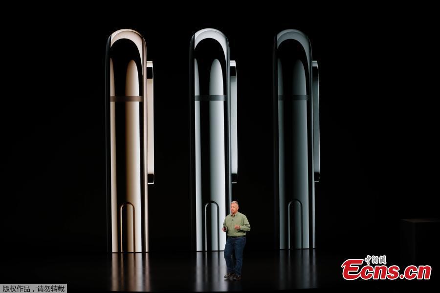 Philip W. Schiller, Senior Vice President, Worldwide Marketing of Apple, speaks about the the new Apple iPhone XS and XS Max at an Apple Inc product launch event at the Steve Jobs Theater in Cupertino, California, U.S., September 12, 2018.