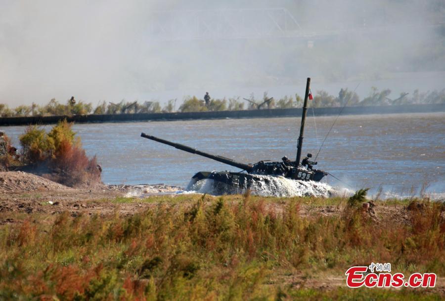 Photo taken on Sept. 13, 2018 shows the Vostok-2018 (East-2018) military exercise at the Tsugol training range in the Trans-Baikal region in Russia. The drills are aimed at consolidating and developing the China-Russia comprehensive strategic partnership of coordination, deepening pragmatic and friendly cooperation between the two armies, and further strengthening their ability to jointly deal with varied security threats, the Chinese Ministry of National Defense announced. (Photo: China News Service/Li Chun)