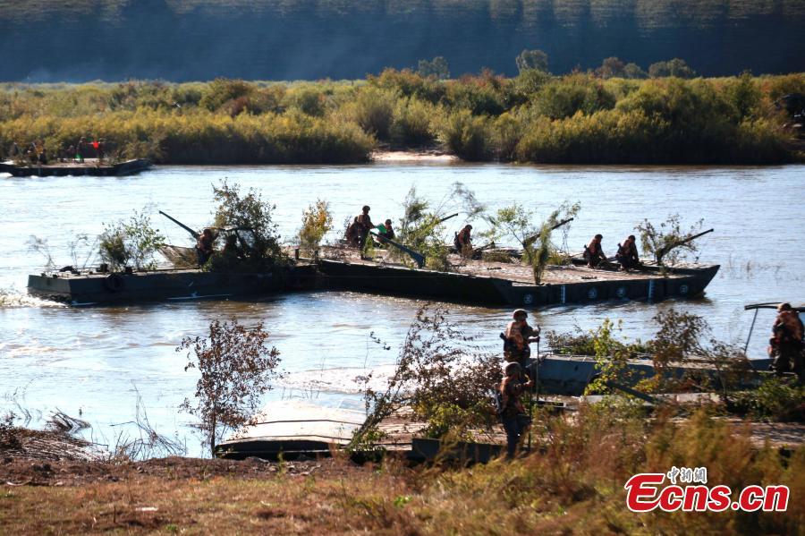 Photo taken on Sept. 13, 2018 shows the Vostok-2018 (East-2018) military exercise at the Tsugol training range in the Trans-Baikal region in Russia. The drills are aimed at consolidating and developing the China-Russia comprehensive strategic partnership of coordination, deepening pragmatic and friendly cooperation between the two armies, and further strengthening their ability to jointly deal with varied security threats, the Chinese Ministry of National Defense announced. (Photo: China News Service/Li Chun)