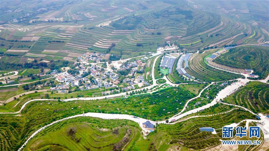 A photo taken Aug 30 shows a view of Longwangba village of Xiji county in Guyuan city, Ningxia Hui autonomous region. (Photo/Xinhua)

Longwangba is located in Xihaigu, an impoverished mountainous region in Ningxia. In 2011, the village founded a cooperative to develop rural tourism, poultry farming, and peony and organic strawberry cultivation, lifting Longwangba out of poverty. The village sees about 160,000 tourists per year.