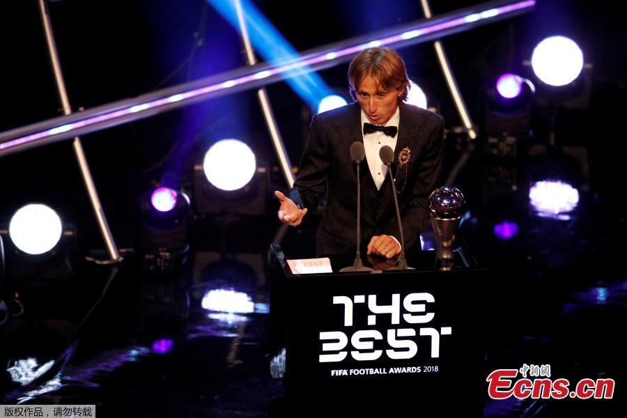 Real Madrid and Croatia midfielder Luka Modric after winning the trophy for the Best Fifa Men’s Player of 2018 award in London. (Photo/Agencies)
