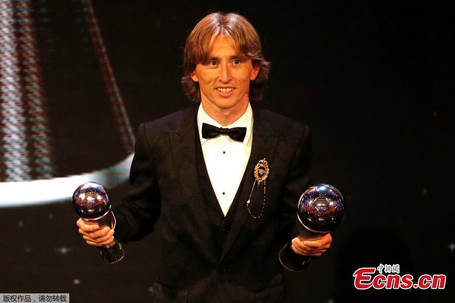 Real Madrid and Croatia midfielder Luka Modric after winning the trophy for the Best Fifa Men’s Player of 2018 award in London. (Photo/Agencies)