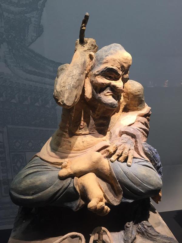 A colored sculpture is shown at the exhibition. (Photo/China Daily)