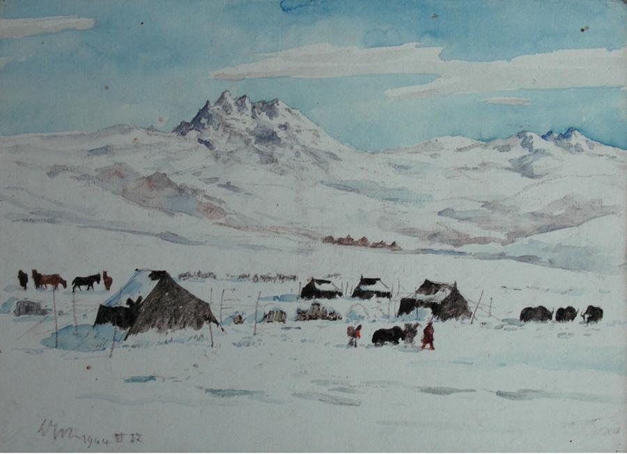 A Market in Snow-covered Ganzi  (Photo provided to China Daily)