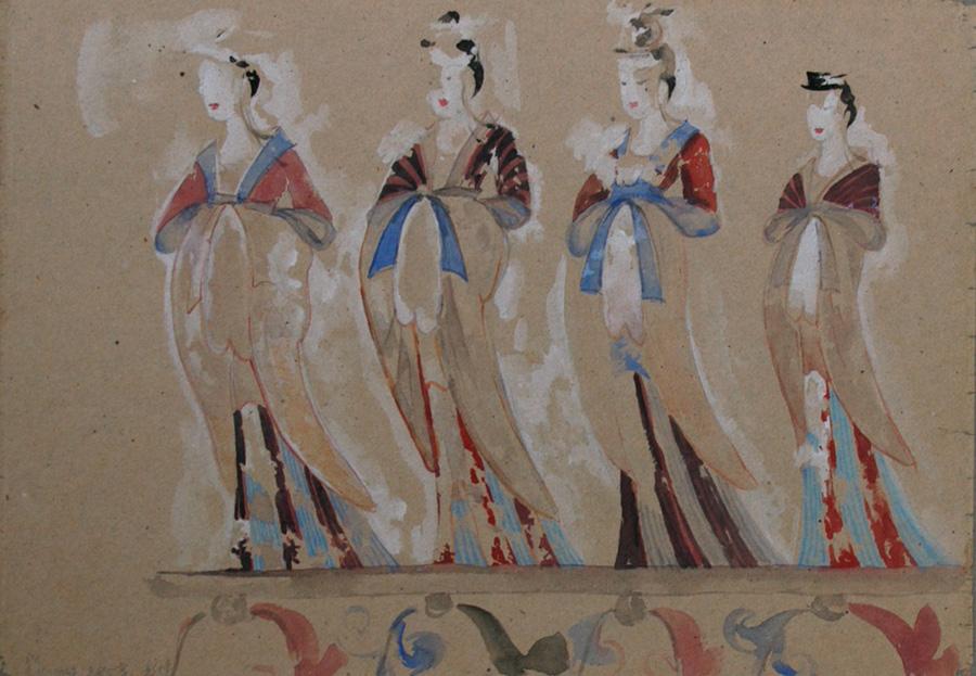 A Copy of a Mural Painting inside the Mogao Caves  (Photo provided to China Daily)