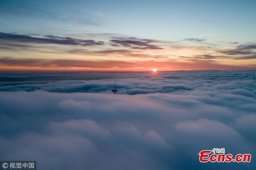 Photo taken on Sept. 29, 2018 shows the amazing natural landscape on Mifeng Mountain, or ‘bees mountain,’ north shore of the Xingkai Lake on the border between China and Russia, in Jixi City, Northeast China’s Heilongjiang Province. It’s the best time to visit the mountain, a national geopark with splendid autumn colors. (Photo/VCG)
